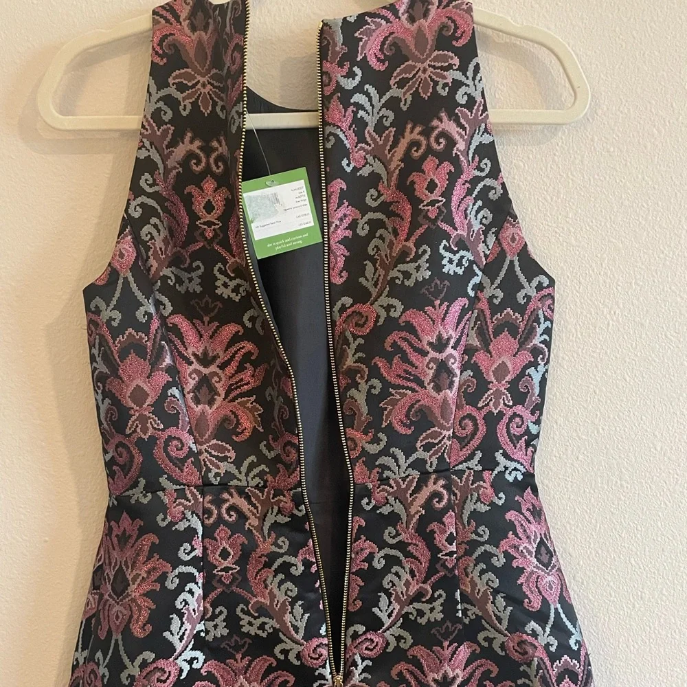 NWT kate spade Mini Dress Tapestry Jacquard Fit-and-Flare Women’s 4 Sleeveless